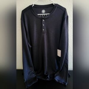 Flag & Anthem Men's Black Performance Henley Long Sleeve Shirt XXL Retails $40+